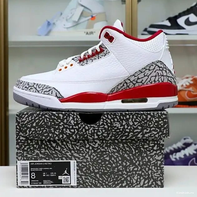 Jordan Retro 3 Red(CT8532-126） Kimikick Cardinal  Air 0526